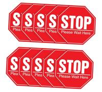 STOBAZA 10 Pièces Stop Please Wait Here Social Distancing Floor Stickers Safety Signs For Public Places And Stores
