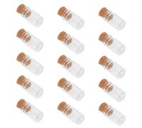STOBAZA 100 Mini-Bouteilles en Verre Transparent avec Bouchons en Liège - Flacons de 1 ML, Petites Bouteilles à Souhaits pour Décoration, DIY, Rangement Cheveux et Présents