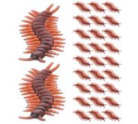 STOBAZA 100 Pièces Mille-Pattes Accessoire de Farce Réaliste en PVC Marron Posture Vivante pour Diverses Occasions et Événements Amusants