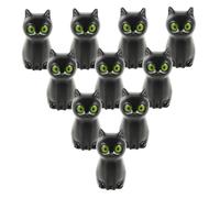 STOBAZA 100 Pièces Ornements de Chat fantômes squelettes décorations d'halloween Miniatures Figurines Miniatures d'halloween Plastique Noir