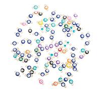 STOBAZA 100 pièces Pendentifs Œil Maléfique pour Bijoux DIY Accessoires de Création Collier Breloques Alliage pour Boucles Oreilles et Bracelets Kit Perles Ornements Suspendus