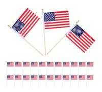 STOBAZA 100 Pièces Petit Drapeau Américain en Bois avec Finition sans Éclats et Tissu Polyester, Solution de Rangement Compacte, pour Parcs et Événements Sportifs