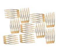 STOBAZA 10Pcs French Side Comb en Fer Or, Petits Peignes Latéraux pour Cheveux Fins Offrant Maintien Sécurisé, Accessoire Polyvalent pour Création de Coiffures et Headpiece Making