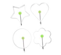 STOBAZA 12 pièces Anneaux à Œufs Acier Inoxydable pour Cuisson Dœufs Frits et Omelettes Modèles Rond Étoile Cœur pour Poêles et Griddles Résistants et Faciles à Utiliser