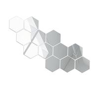 STOBAZA 12 Pièces Autocollants muraux miroir tridimensionnels Décorations Miroirs pour mur unique Acrylique
