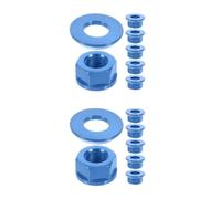 STOBAZA 12 Pièces Écrou de Moyeu de Vélo M10 en Alliage D’Aluminium | Compatible Moyeu de Bicyclette, Conception Pliable et Robuste, Usage par Tous Temps, Finition Bleue Élégante