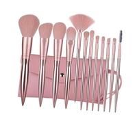STOBAZA 12 pièces Kit Pinceaux Maquillage Professionnels Électrolyse Rose Doré avec Sac Pinceaux Fond de Teint Paupières et Détails pour Usage Quotidien et Professionnel