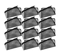 STOBAZA 12 Pièces Paquet Filtrants Réutilisables en Maille Fine pour Filtration D'aquarium avec Fermeture Éclair, Tissu Noir Solide pour Entretien Facile et Soins D'aquarium