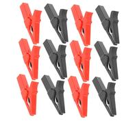 STOBAZA 12 Pièces Pinces Crocodile Isolées pour Batterie Voiture Pince Électrique de Test Résistante avec Ressort Puissant Compatible Fiches Banane Pour Batterie Auto Camion