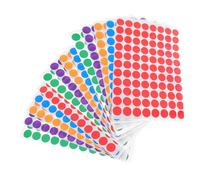 STOBAZA 15 feuilles Gommettes Rondes Autocollantes Étiquettes Adhésives Colorées pour Codage Tri Organisation Bureau École