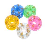 STOBAZA 15 Pièces Mini Bouées Gonflables Décoratives PP Anneaux de Natation Colorés pour Jouets de Piscine et Accessoires Photo Compacte et Portable pour Familles et Poupées
