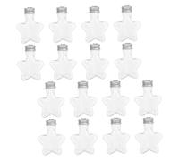 STOBAZA 16 Pièces Bouteille décorative de Noël souhaitant Bouteille avec Couvercle récipient en Forme d'étoile décor Suspendu de Sapin de noël de Bonbons Vide Aluminium