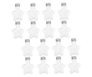 STOBAZA 16 Pièces Bouteille décorative de Noël souhaitant Bouteille avec Couvercle récipient en Forme d'étoile décor Suspendu de Sapin de noël de Bonbons Vide Aluminium