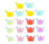STOBAZA 18 Pcs Mini Origami Crane Figurines Luminous Glow in The Dark Resin Tiny Sculptures for DIY Micro Landscape Aquarium Dollhouse Garden Decor