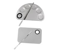 STOBAZA 2 ensembles Palette de Mélange Maquillage Inox Outil Cosmétique Professionnel pour Fond de Teint Blush Lèvres et Fards à Paupières Format Voyage