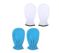 STOBAZA 2 paires Mitaines de Paraffine Réutilisables Lavables Mitaines de Cire Portables pour Hydratant des Mains Protègent et Optimisent Absorption de Crème Lot de Bleu Blanc