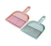 STOBAZA 2 pièces Balayette et Pelle Mini Plastique Ensemble de Nettoyage Compact pour Bureau Animaux et Garçon Fille Facile à Ranger Couleurs Bleu et Rose