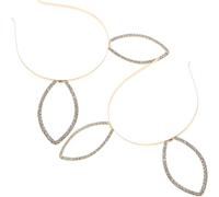 STOBAZA 2 pièces Bandeau Oreilles de Lapin Métallique avec Strass Accessoire Léger et Confortable pour Fêtes et Mariages Femme