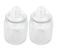 STOBAZA 2 pièces Bocal Verre Hermétique Lot de Pot Rangement Cuisine Multi-usage pour Thé Bonbons et Miel Bocal Transparent à Sceller Bocaux Carrés pour Stockage Alimentaire