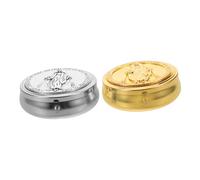 STOBAZA 2 Pièces Boîte à Bijoux Chapelet Vintage Alliage de Zinc Coffret Religieux Élégant pour Bijoux Anneaux et Souvenirs Religieux Boîte de Rangement Compacte