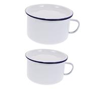 STOBAZA 2 pièces Bol à Ramen Émaillé Rétro avec et Couvercles Grand Bol Multifonction pour Soupe Nouilles Instantanées et Riz pour Adultes