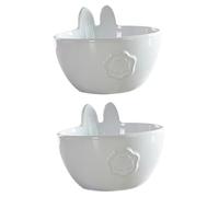 STOBAZA 2 pièces Bol Céramique Lapin Oreilles Mignonnes Petits Bols Multifonctions pour Dessert Collation et Soupe Design Décoratif Kawaii pour Maison et Restaurant