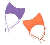STOBAZA 2 Pièces Bonnet de Imperméable pour Chat et Chien, Protection | Oxford, Ajustable, pour Toilettage et Bain, Usage Facile, Couvre-oreilles, Violet et Orange