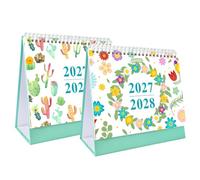 STOBAZA 2 Pièces Calendrier de Bureau Mensuel Botanique en Papier pour