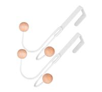 STOBAZA 2 pièces Crochet de Porte Métal Suspension sans Perçage Patère Double Tête et Organiseur Polyvalent pour Manteaux Serviettes et Accessoires Installation Facile Blanc avec Perles