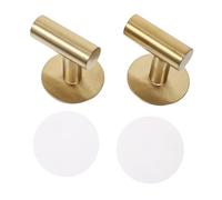 STOBAZA 2 pièces Crochets Métalliques Muraux Acier Inoxydable Doré Patère Robe et Serviette Sans Perçage Fixation Adhésive Résistante pour Salle de Bain et Cuisine