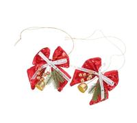 STOBAZA 2 Pièces Décorations de Noël avec Nœud Pailleté et Métallique Ornements Suspendus pour Sapin Guirlandes et Maison ou Commerce