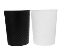 STOBAZA 2 pièces Lot de Poubelles Sans Couvercle PP Résistant Corbeilles Multifonctionnelles pour Cuisine Chambre Bureau Noir et Blanc