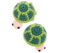 STOBAZA 2 Pièces Mini Crochet Turtle Doll Support Positif et Amusant Peluche Tricotée Douce Décoration de Bureau et Accessoire de Voiture Cadeau Inspirant pour Anniversaire ou Noël