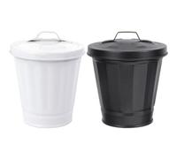 STOBAZA 2 pièces Mini Poubelle Bureau Métal Galvanisé Lot pour Bureau et Cuisine Corbeille Décorative Rustique Compacte Bac Léger pour Petits Espaces Appartement et Dortoir Style