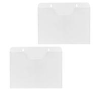 STOBAZA 2 Pièces Organiseur Mural Facile d'entretien en Acrylique Blanc Porte-Documents Transparent pour Brochures et Littérature pour Bureaux et Lieux D'étude