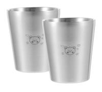 STOBAZA 2 Pièces Petits Tasses à Shot Double Couche en Acier Inoxydable | Empilables, Finition Argentée Élégante, pour Café, Jus, Lait et Desserts