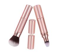 STOBAZA 2 pièces Pinceau Maquillage Double Tête Retractable Brosse Compacte Fond Teint et Blush Poils Doux pour Application Uniforme Portable pour Voyage et Usage Quotidien