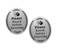STOBAZA 2 pièces Plaque Adhésive Please Knock Before Entering Autocollants Étanches pour Porte Entrée Chambre ou Bureau Signe de Porte Clair Fixation Forte