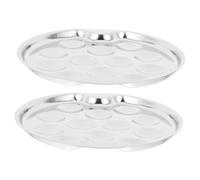 STOBAZA 2 pièces Plat à Escargots Acier Inoxydable avec Plaque de Cuisson Uniforme pour Fruits de Mer Barbecue et Camping Plein Air