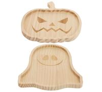 STOBAZA 2 Pièces Plateau Halloween Citrouille et Plateau de Service Snack Multifonction pour Fruits et Apéritifs Décoration Table Fête Automnale