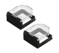 STOBAZA 2 pièces Protecteur de Bouton Carré avec Adhésif Couverture de Sécurité à Ressort pour Bouton Arrêt Urgence Protection Anti-poussière pour Panneaux Industriels et Appareils