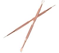 STOBAZA 2 pièces Repousse Cuticules Acier Inoxydable Double Bout Poussoir et Nettoyeur Ongles pour Manucure et Pédicure Outil pour Enlever Peau Morte et Soins des Ongles à Domicile ou