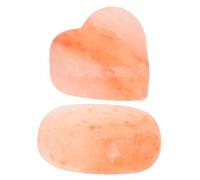 STOBAZA 2 Pièces Savonnette au Sel de L'himalaya Exfoliant Parfum de Cœur ou Ovale, Pierre de Massage Artisanale pour Spa et Soin des Pieds