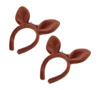 STOBAZA 2 Pièces Serrage-tête Oreilles de Cheval en Peluche Marron, Accessoire Léger et Créatif pour Fête et Performance, Bandeau Animal Polyvalent pour Femmes et Adolescents