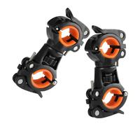STOBAZA 2 pièces Support de Lampe Torche Vélo Orange Fixation Ajustable pour Guidon Compatible Grandes Lampes VTT Montage Léger pour Cyclisme Extérieur