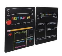 STOBAZA 2 Pièces Tableau Noir Double Face en Bois Réutilisable, Présent Rentrée pour Premier Jour École, Décorations de Rentrée Scolaire et Conseil Scolaire du Premier Jour
