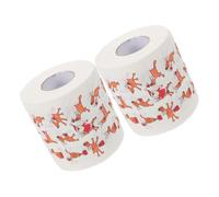 STOBAZA 2 Rouleaux Papier Toilette Décoratif Noël Motif Santa Claus et Rennes pour Salle de Bain Accessoire Décoratif de Fête pour Ambiance Joyeuse et Originale