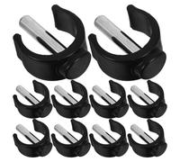 STOBAZA 20 Pièces Clip en C pour Canne et Béquille, Fixation 22mm Noire | ABS et Acier, Support Fiable pour Aides à Mobilité, Usage Handicap, Lot de Pièces Robustes