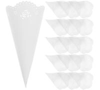 STOBAZA 20 Pièces Porte-confettis Creux Cônes en Papier Blanc, Pliables,