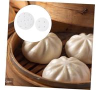STOBAZA 200 Feuilles Papier Cuisson Perforé Antiadhésif pour Cuisson Vapeur Rondes Jetables Tamis Vapeur Multi-usage Adapté pour Bao et Dim Sum Résistant à Humidité